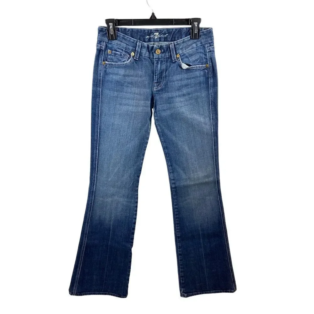 7 For All Mankind Ladies Boot Cut Medium Wash Jeans‎ Size 26